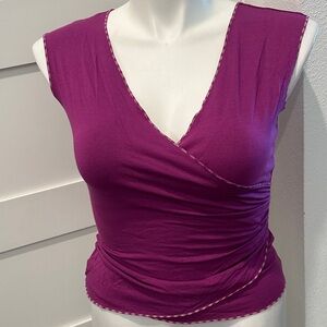 Max Studio Magenta Faux Wrap Top